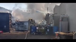 Fire sparks at Phoenix scrapyard