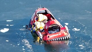 Firefighters rescue two deer that fell through ice