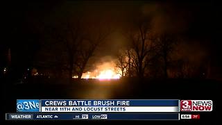 Fire crews battle 11th and Locust brush fire for hours