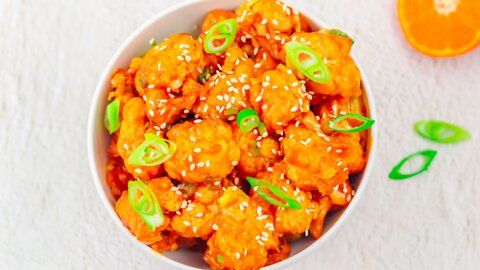 Baked Orange Cauliflower (Vegan version of Orange Chicken)