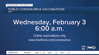 Publix coronavirus vaccination appointments open tomorrow