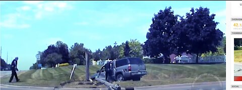 Police Chase Ends With SPEEDING Woman Crashing SUV Into A Utility Pole