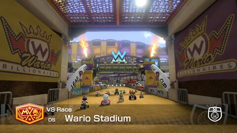 Mario Kart 8 Deluxe - 50cc (Hard CPU) - (DS) Wario Stadium