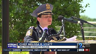 Melissa Hyatt's first day as Baltimore County Police chief today