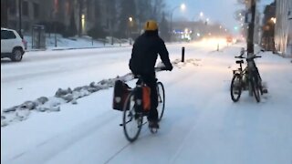 Pistes cyclables : premier test hivernal pour le REV