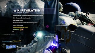 Destiny 2- Legend Lost Sector on the Moon- K1 Revelation 6-3-2021