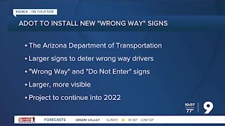 ADOT to install wrong-way signs at Southern Arizona freeway exits