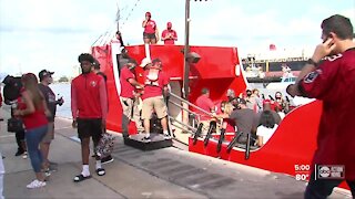 End of the Super Bowl parade