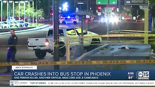 One person killed after truck crashes into Phoenix bus stop