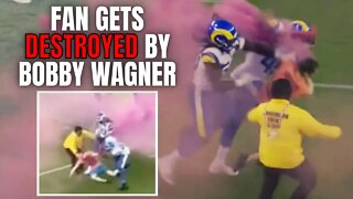 Bobby Wagner DESTROYS Fan Running On Field During Monday Night Football