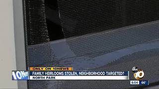 Family heirlooms stolen from North Park home, highlighting string of burglaries