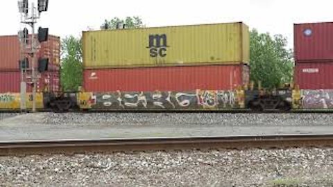 CSX Intermodal Double-Stack Train from Fostoria, Ohio August 29, 2020
