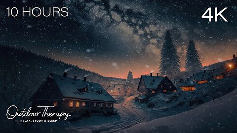 COZY FANTASY BLIZZARD in an Alpine Village | Howling wind & Blowing Snow | RELAX | STUDY | SLEEP