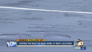 City contractor to correct work on eight crumbling roads