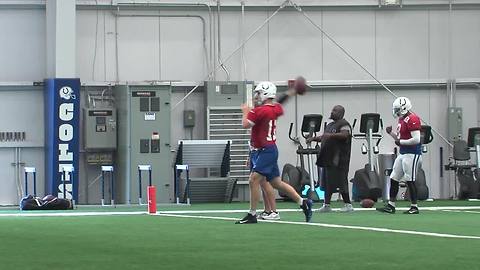 Luck is back! The Indianapolis Colts quarterback joined practice Wednesday afternoon for the first time since his shoulder injury in January