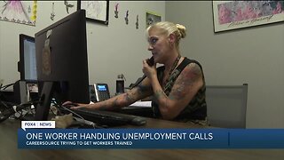 There is only one person taking unemployment calls in Lee County right now