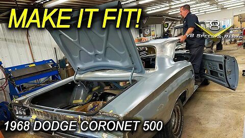 1968 Dodge Coronet Fitting Trim After Panel Replacement Before Paint V8 Speed and Resto Shop