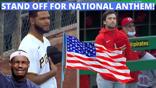 MLB Players show PATRIOTISM having a STAND OFF during NATIONAL ANTHEM at REDS PIRATES GAME!