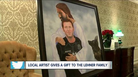 Artist gives gift to the Officer Lehner family