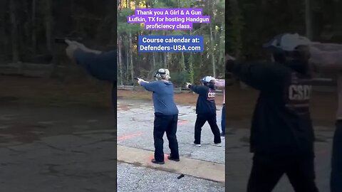 Handgun proficiency course, Lufkin, TX. Hosted by A Girl & A Gun. Course Calendar: Defenders-USA.com