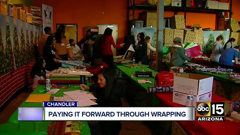 Chandler hospital hosts gift wrapping party for families fighting pediatric cancer