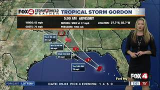 Tropical Storm Gordon update - 7am Tuesday