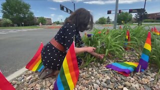 Pride display replaced after being tampered with twice