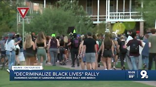 Hundreds gathered for a UArizona rally and march