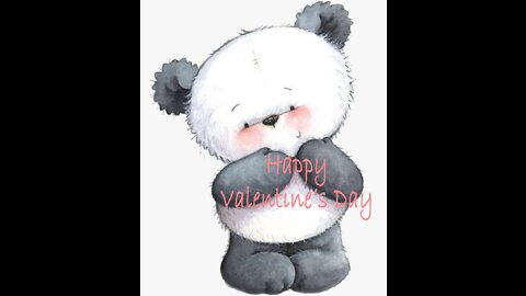 Panda happy valentines day (print on demand)