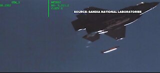 Jet drops mock-nuclear-bomb over Tonopah Test Range