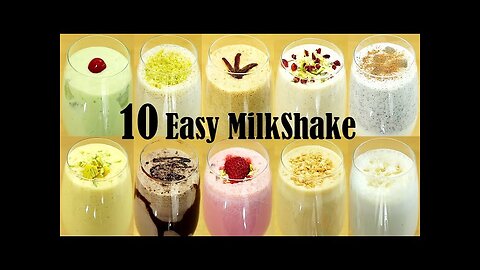 10 Easy Milkshake🧋🥛 Recipe/How to Make Milkshake 🥛at Home 🏡