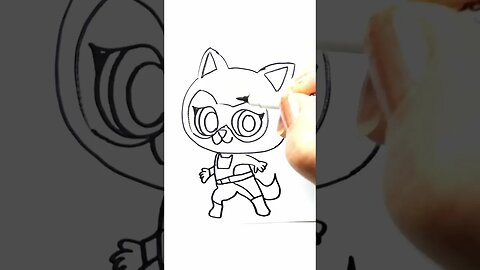 How to Draw and Paint Bitsy from the Super Kitties Drawing