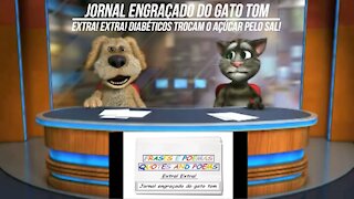 Jornal engraçado do gato tom: Diabéticos trocam o açúcar pelo sal! [Frases e Poemas]