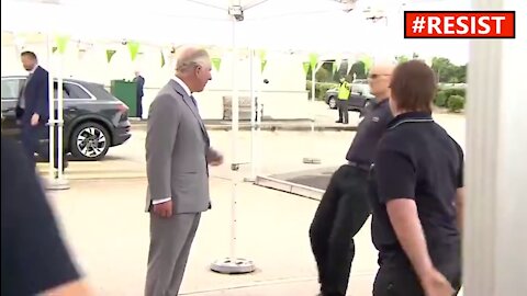 Man talking to Prince Charles collapses