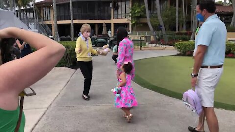 Caffelle family meets Barbara Nicklaus at Honda Classic