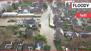 Hereford almost underwater after being flooded by Storm Dennis