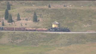 Cumbres & Toltec Extra 487 & Train 216 east at Los Pinos