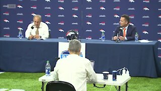 Broncos coach Vic Fangio and GM George Paton hold press conference after first round pick