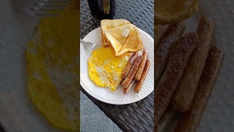Back to basics breakfast #eggs #sausage #toast