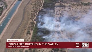 Fire crews battle brush fire near Loop 101 and SR 51