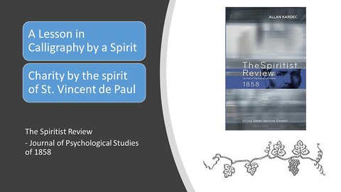 Spiritist Review 1858 –Lesson in Calligraphy by a Spirit