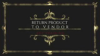 Return Product to Vendor