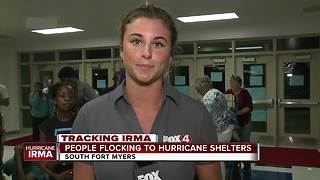 People flocking to hurricane shelters