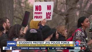 Students, community protest creation of police force for Johns Hopkins University