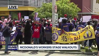 McDonald's workers stage walkouts in Detroit