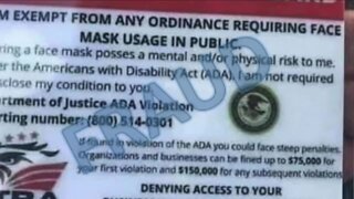 BBB warning about fake mask exemption cards