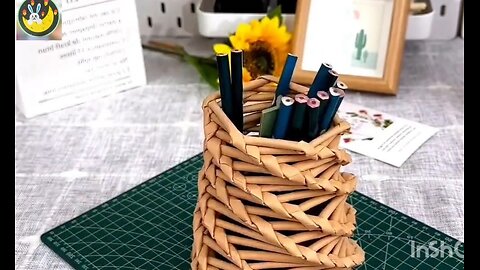 How to make pen holder using paper strip // #craft #ytshorts #diy #shortsviral #viralshort