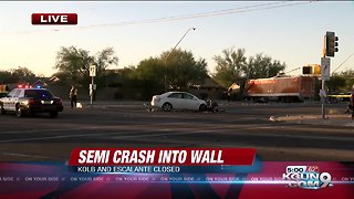 Crash involving semi truck shuts down Kolb and Escalante