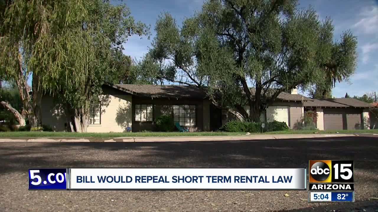 New bill aims to repeal short term rental law in Arizona