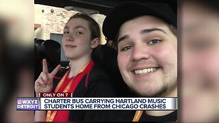 Charter bus carrying Hartland music students home from Chicago crashes